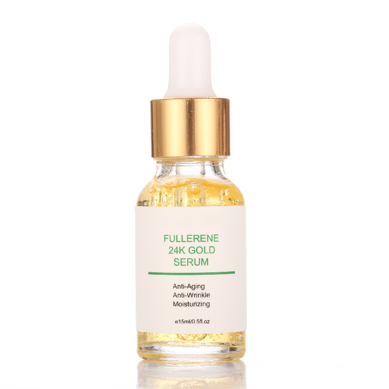 Fullerene 24K Gold Serum Collagen Face Skin Care Hyaluronic Acid Vitamin C Serum Anti-Aging Wrinkle Moisturizing