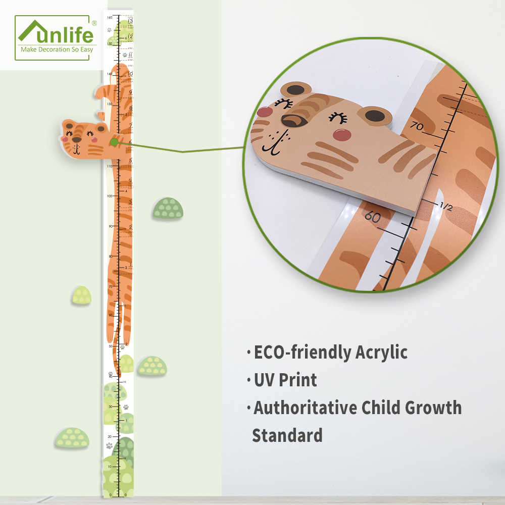 FUNLIFE Экологичные акриловые съемные детские Рост Диаграмма самоклеющиеся высота линейка для детской комнаты HR010