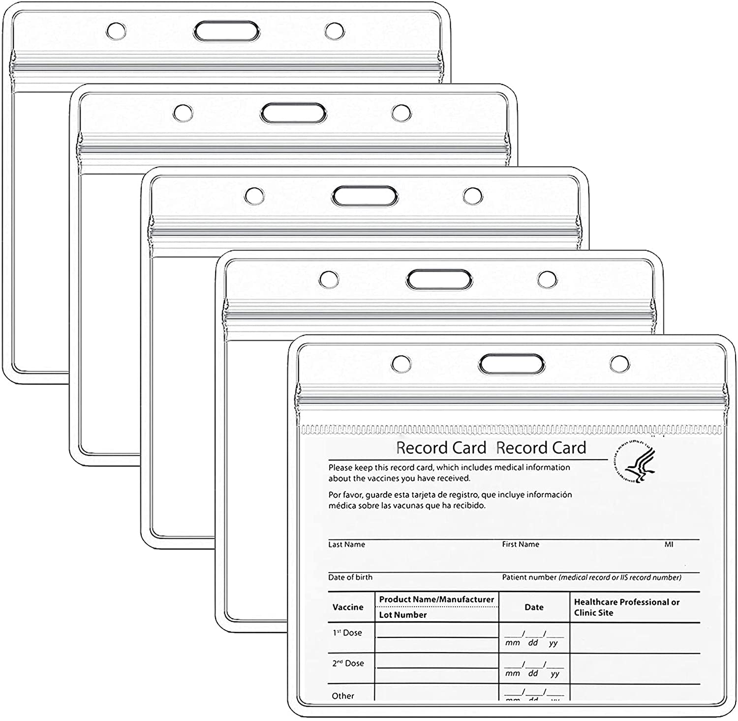 4 X 3" PVC Waterproof Clear Transparent Card Protector Record Card Holder Plastic Clear ID Card Holder Name Tag Badge Holder