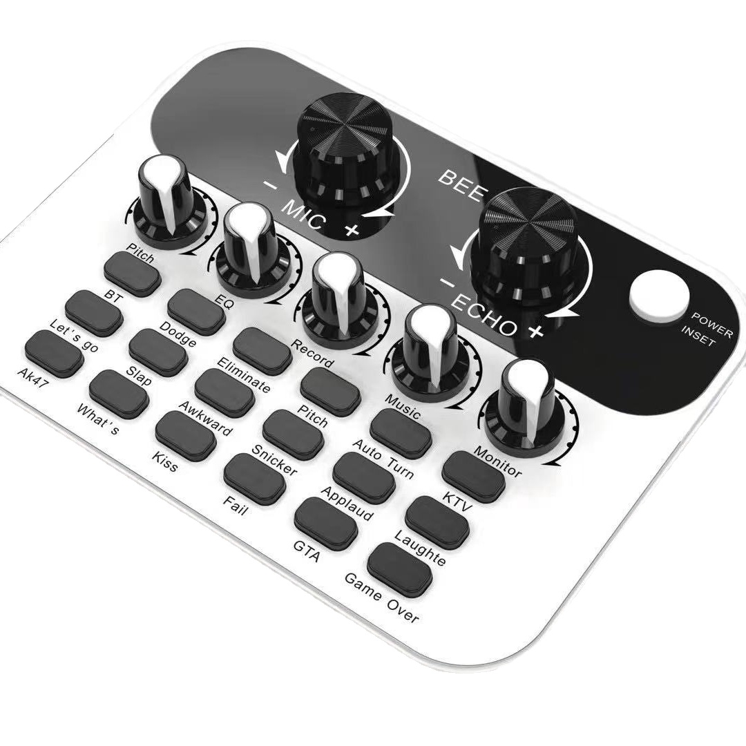 hotsale bee Sound card Audio set interface external USB Live Microphone Sound Card sing for Computer Pc Mobile Phone