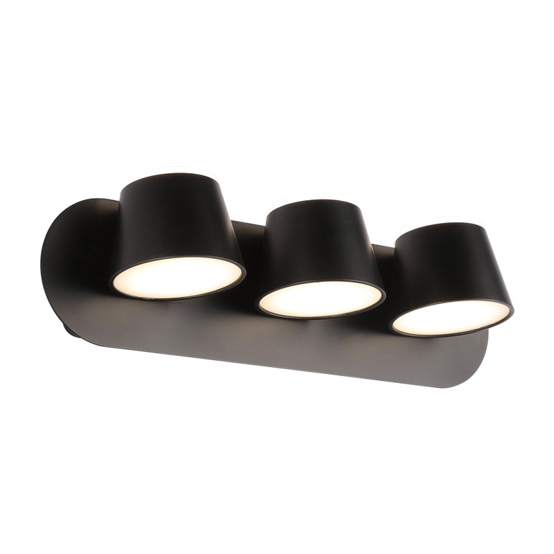 Nordic Design Black Circle Mirror Light Adjustable Waterproof Dressing Wall Light Led Ceiling Mirror Mirror Lamp