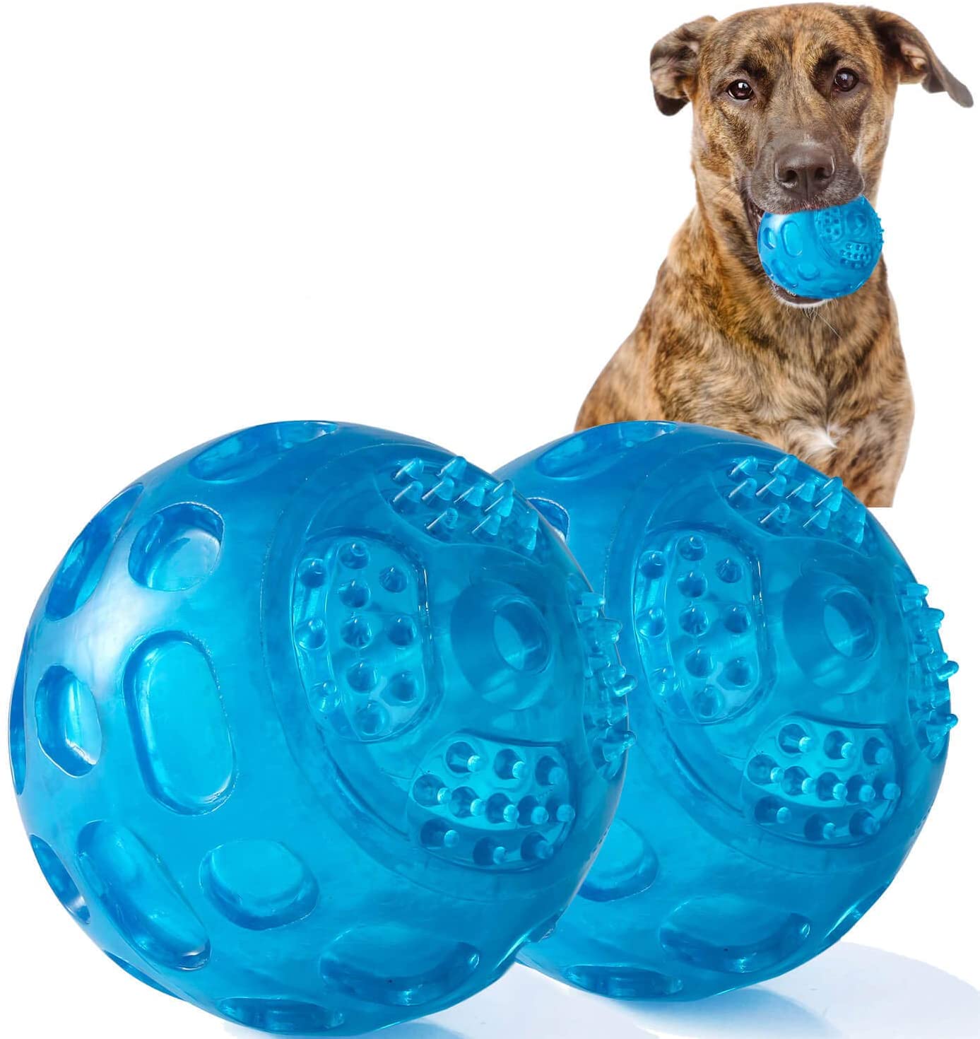 Pet Dog Squeak TPR Ball Bite-resistant Rubber Ball Pet Chew Toy Dog Interactive Training Toy