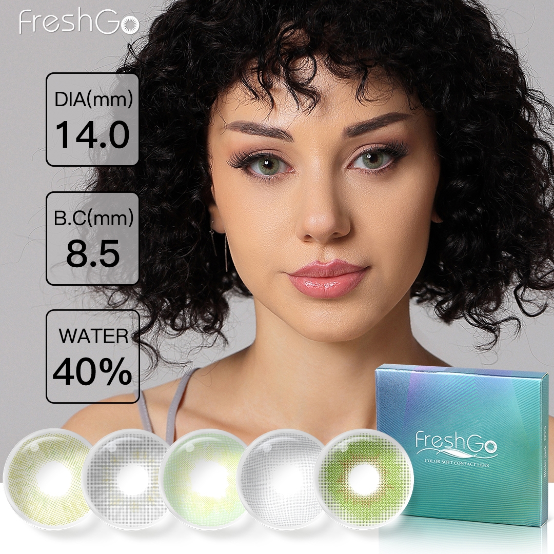 Цветные контактные линзы Freshgo Alaska, контактные линзы натурального цвета, контакты 14,0 мм, цветные контактные линзы для светлых глаз