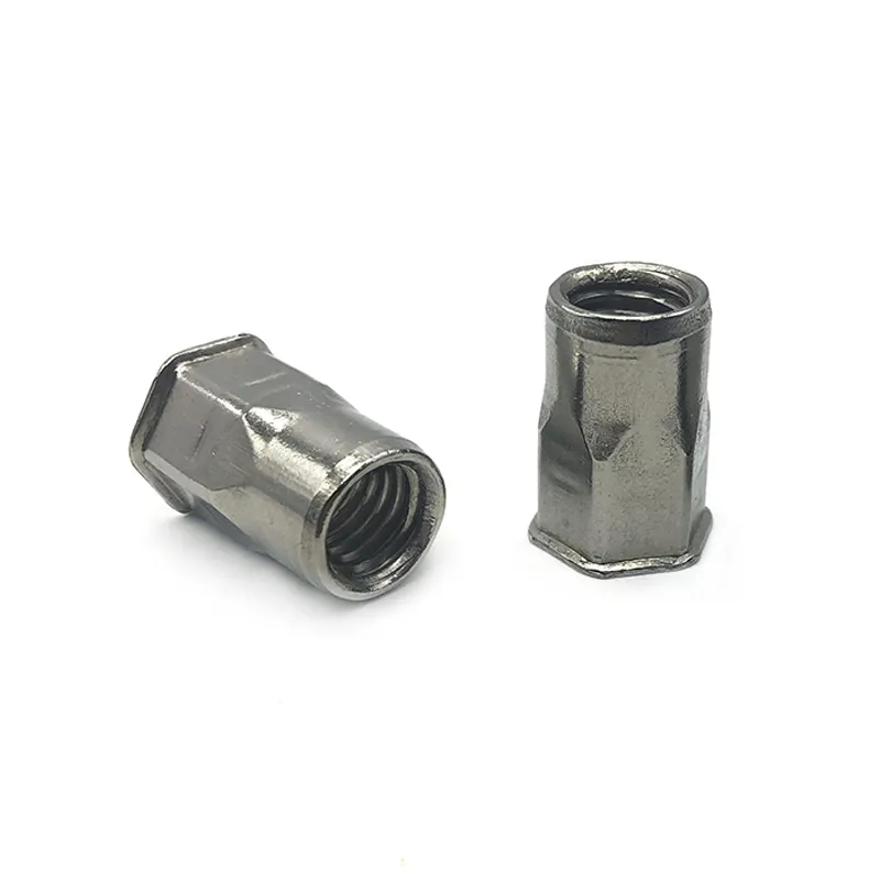 China Manufacturer 8mm m8 m10 aluminum stainless steel rivet nut 1/4-20 threaded hexagonal blind nut great rivet nut