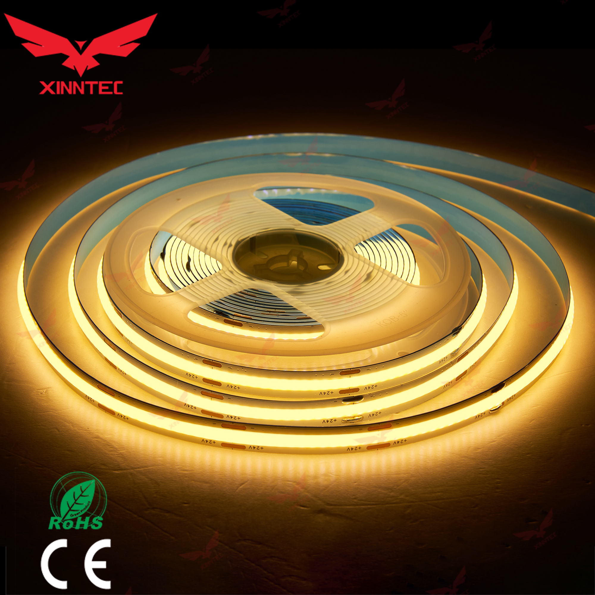 256 Chips 8 mm Width DC12V / DC24V Cuttable 11W IP44 Flexible 3M Tape Light Luz de la tira LED Light strip COB LED Strip Lights