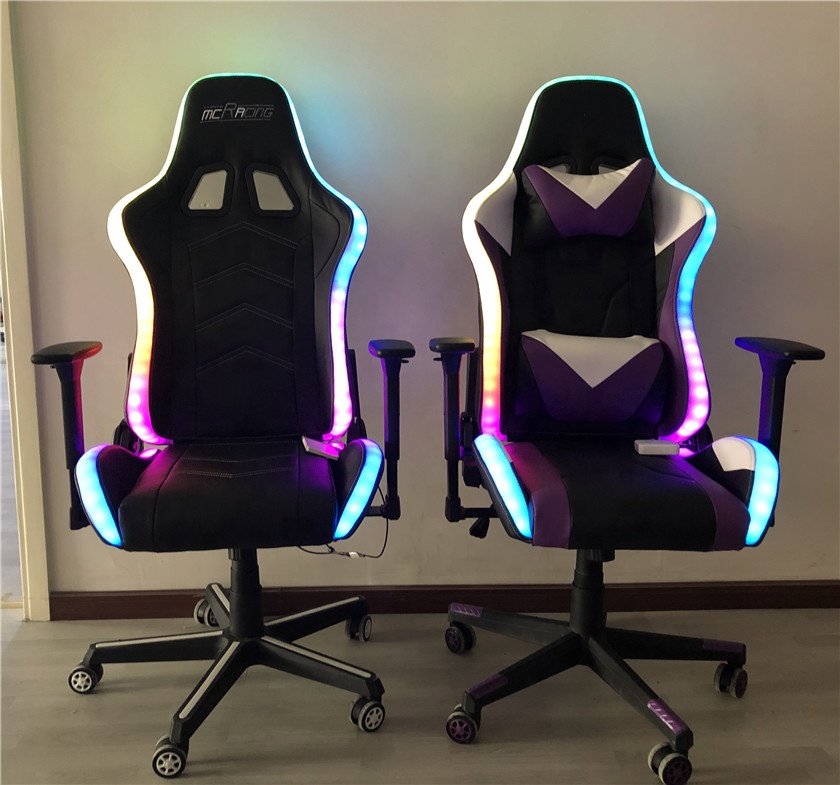 JINXUAN Новое поступление, горячая Распродажа, цветная (rgb) игровое кресло сверкающих со светодиодной подсветкой контроллер модное гоночный компьютерные кресла для геймера
