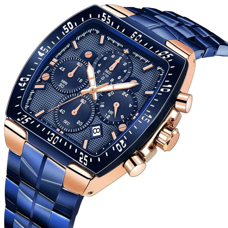 2021 WWOOR 8836 Stainless Steel Straps Bands Custom For Business Mens Luxury Golden Wristwatch Quartz Wrist Watches