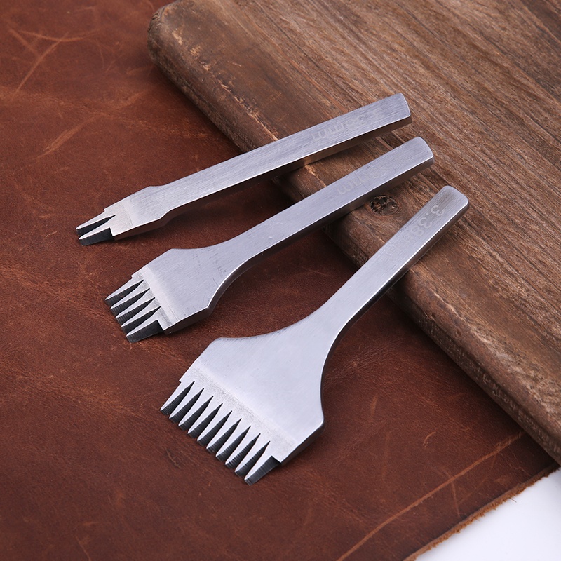 Wholesale Leather Stitching Chisel Set 2/5/10 Teeth Pricking Iron Leather Hole Punch