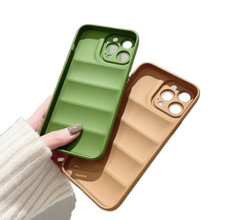 New Winter Down Jacket 3D Soft Cloth Silicone Phone Case For IPhone 13 12 11 Pro /Pro Max