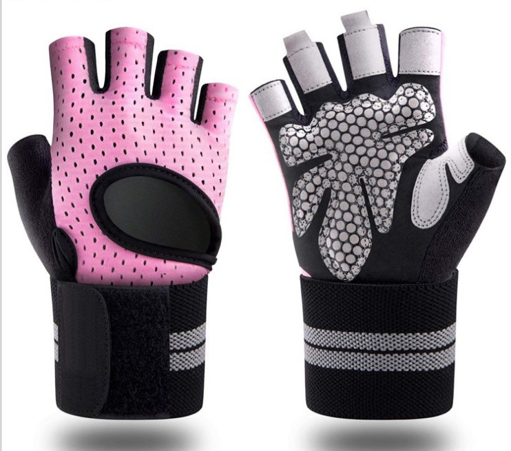 Weightlifting Gloves with Wrist Support for Heavy Exercise Body Building Gym Training Fitness Workout Gloves
