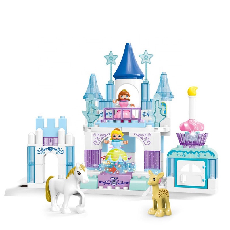 Snow Princess blocks big particle 93 electric building block toy Chile set up toy with lights and music building block toy