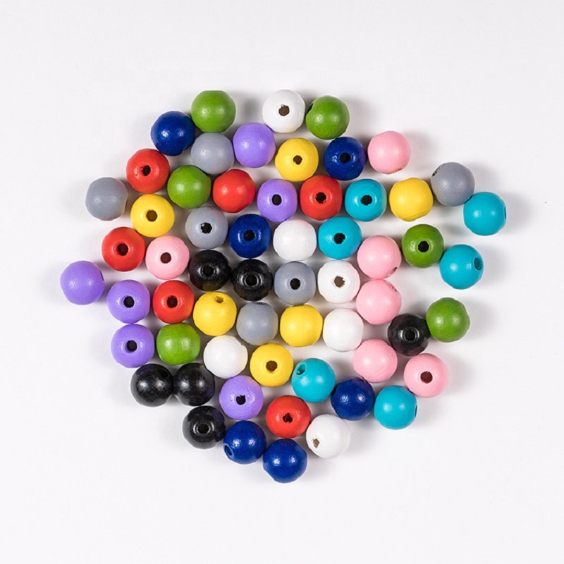 16mm Color Round Wooden Beads Loose Beads DIY Accessories