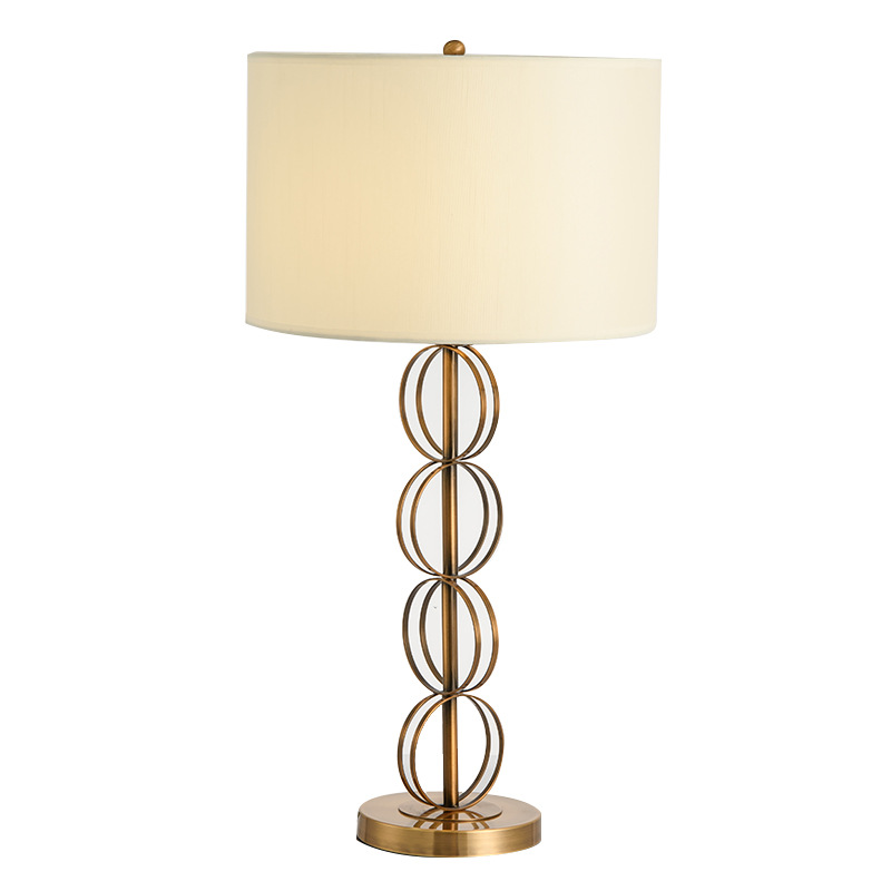 Simple post-modern Four Rings LED desk light brass model room Decorative Reading table lamp