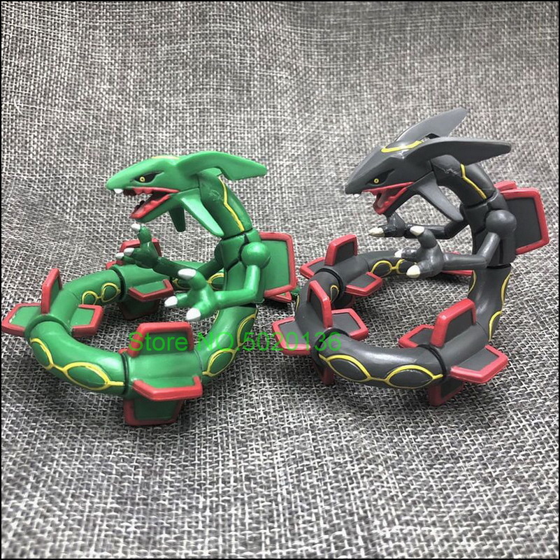 Черный зеленый Rayquaza 7 см Большой размер аниме мультфильм Покемоны экшн и игрушки Коллекционная модель для детей