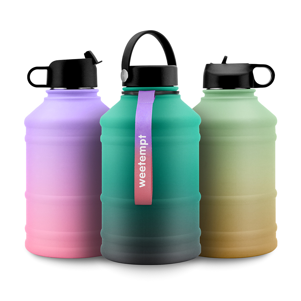 Портативная Спортивная бутылка для воды с веревкой 2.2L из нержавеющей стали, большая Мотивационная бутылка для воды