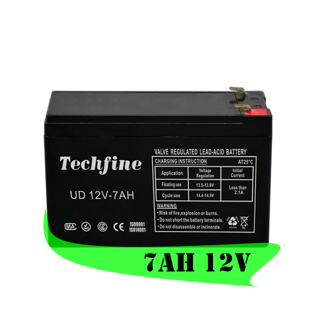 Techine 12v 7ah lead acid battery storage sealed ups battery