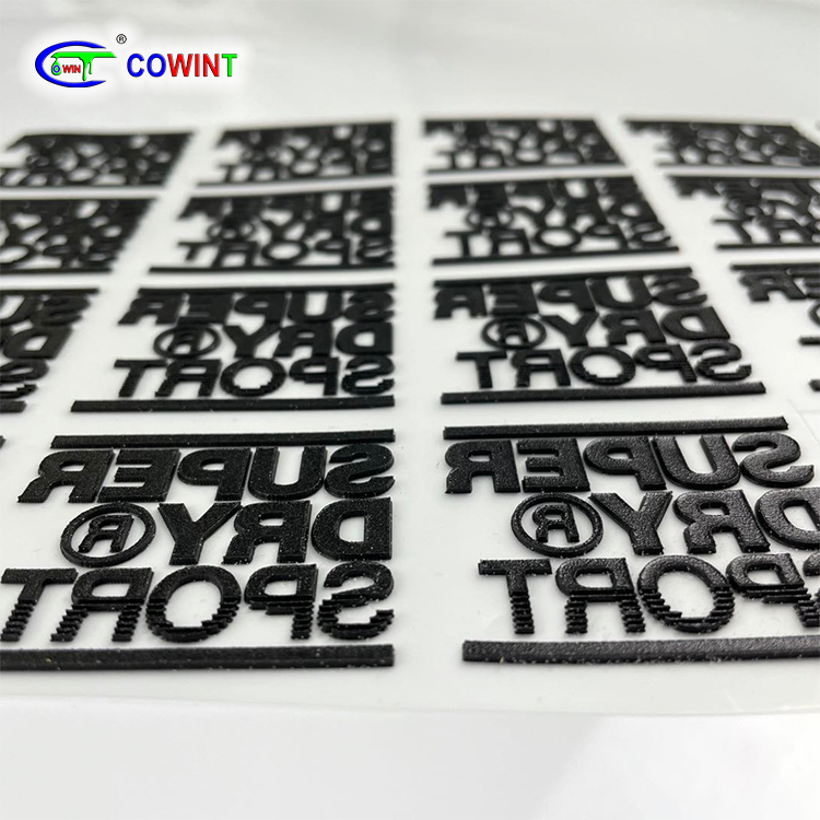 Cowint пользовательская одежда 3D тиснение Логотип Силиконовая теплопередающая этикетка