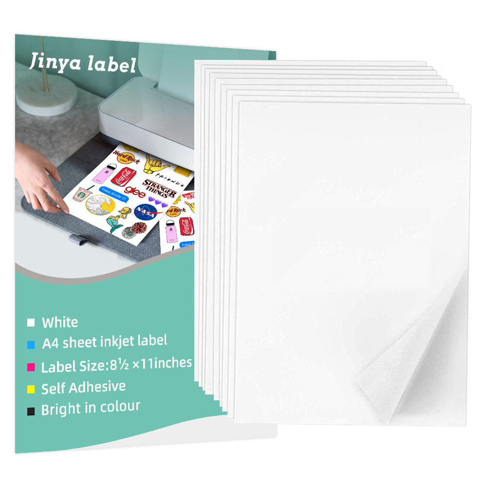 Factory price A4 inkjet glossy pp film waterproof 8.5*11inch synthetic paper label sticker for color inkjet printers