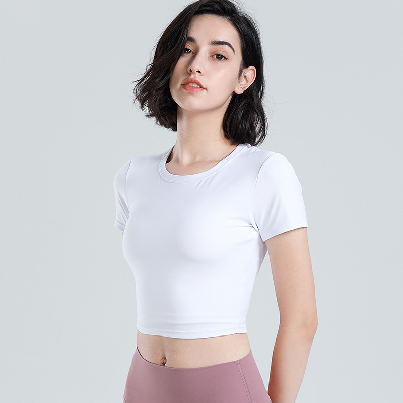 Women's t shirts Fitness Athletic Sports Wear Clothing 2021 New High Quality Girls Crop Top Shirts
