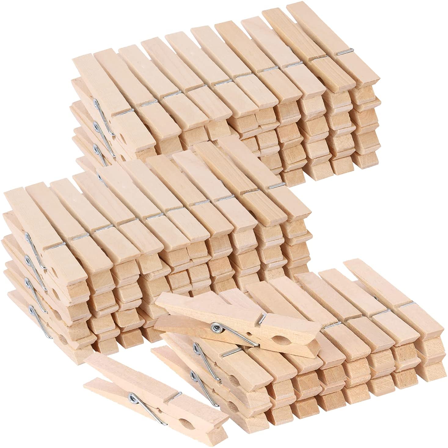 Tailai 72mm Wooden Clothespins for Crafts and Hanging Clothes on Clothesline Laundry