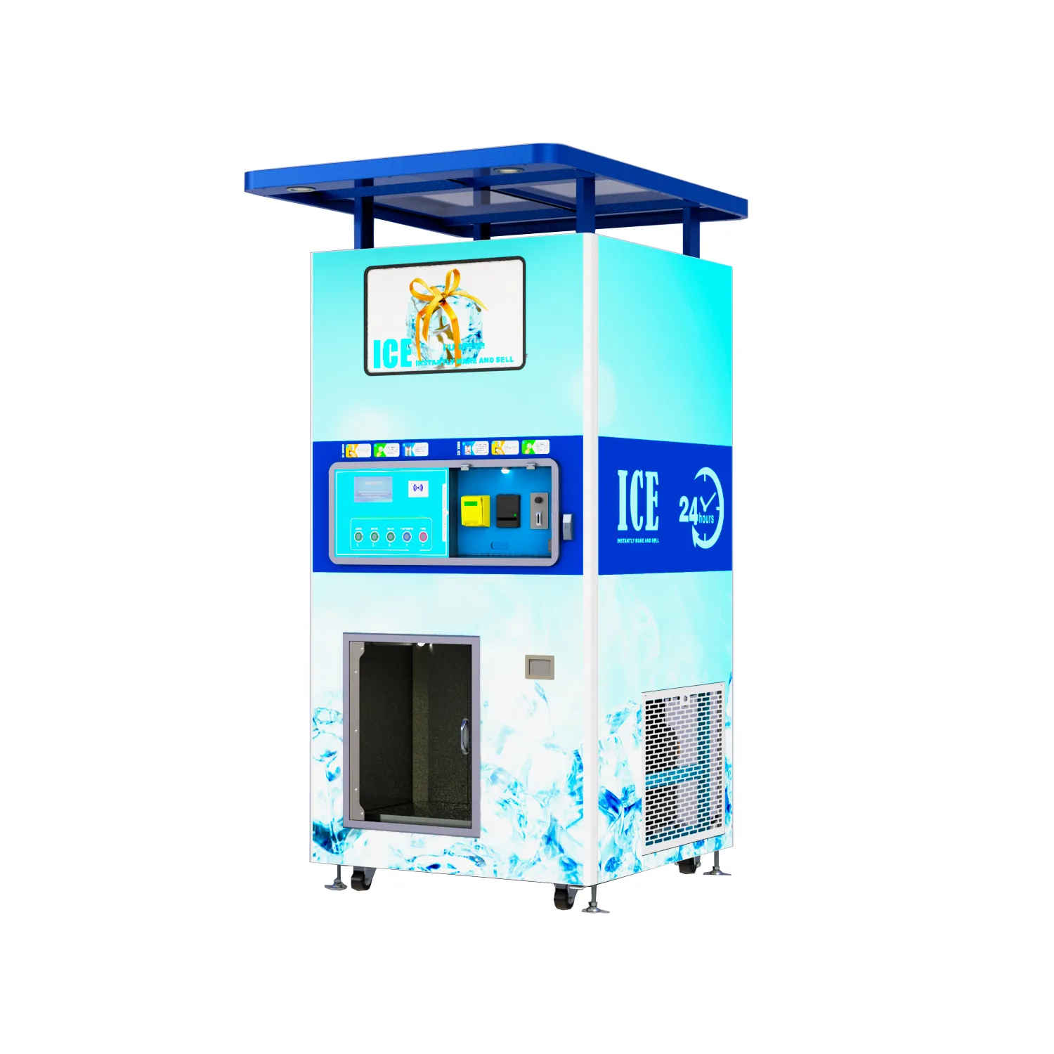 Automatic cube ice vending machine with bagging system for sale 1-7kg ice/24hours Self-service ice vendo machine/Ice vendor