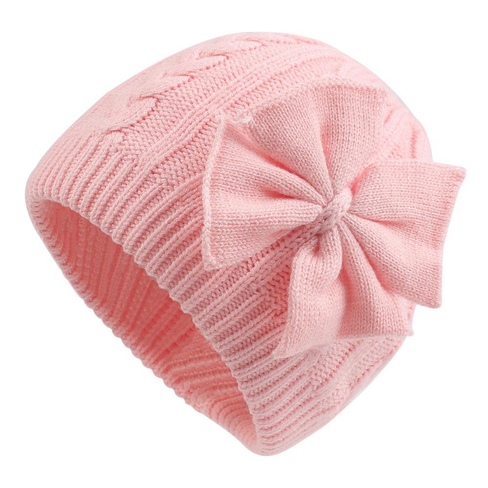 Winter Warmer Knitted Baby Hat Toddler Cotton Infant Hat Cute Bow Lovely Girls Beanie