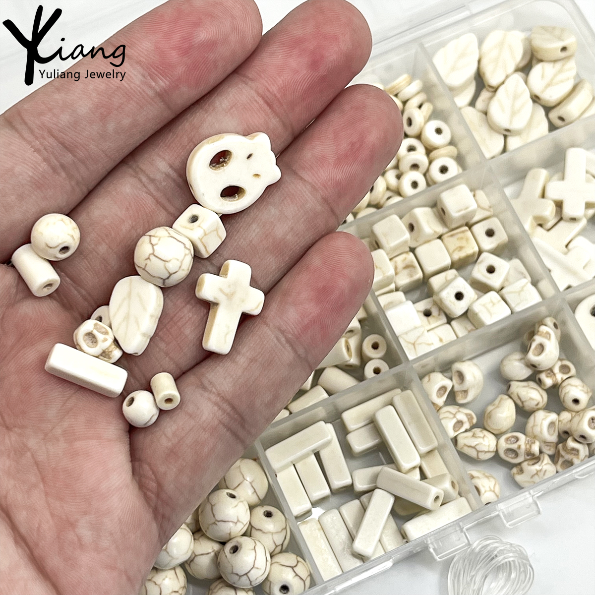New White Turquoise Set Shell Bone and Coral Beads for DIY Bracelet and Necklace Making