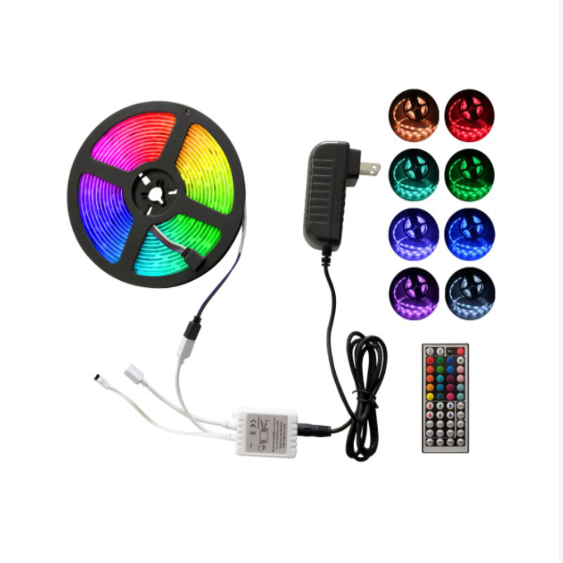 Светодиодная лента, 12 В, 5050 RGB, 24 клавиши, 5 м, Светодиодная лента, освещение для кухонного шкафа, 36 Вт