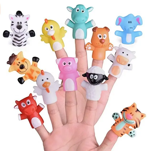 Finger puppets cute cartoon 5pcs children finger puppets doll toy Party Favors Educational Bath Toys