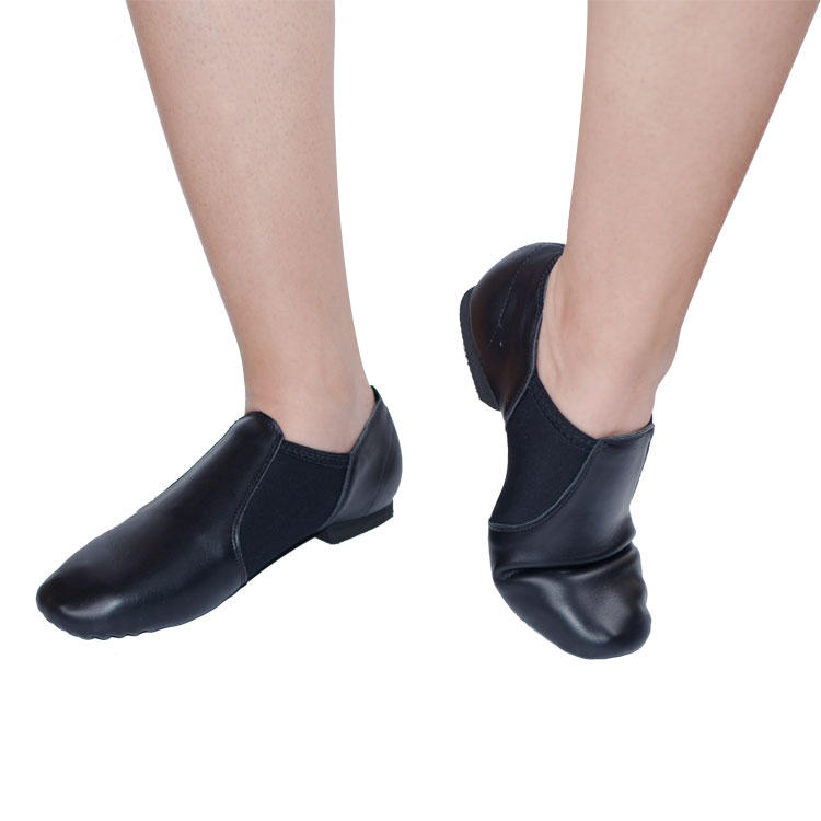 In-stock ready to ship girls professional black colour split sole leather jazz dance shoes B41201-5