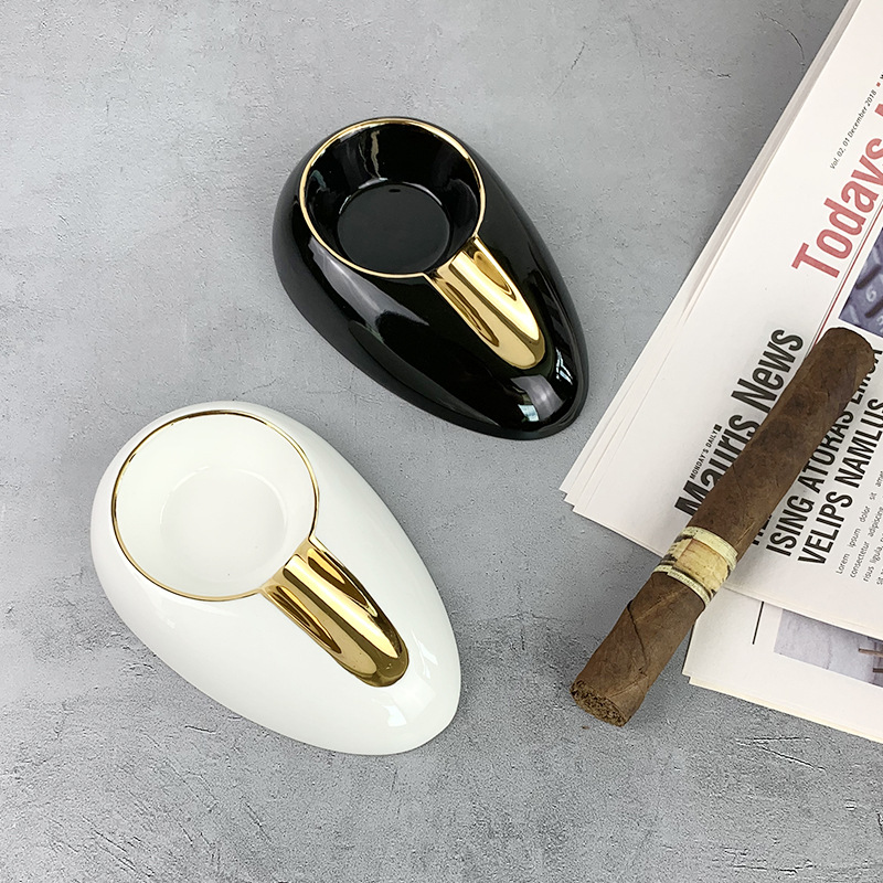 Originality Concise Style Round Portable Mini Household Smoking Top Grade Cuban Cigar Ceramic Ashtray