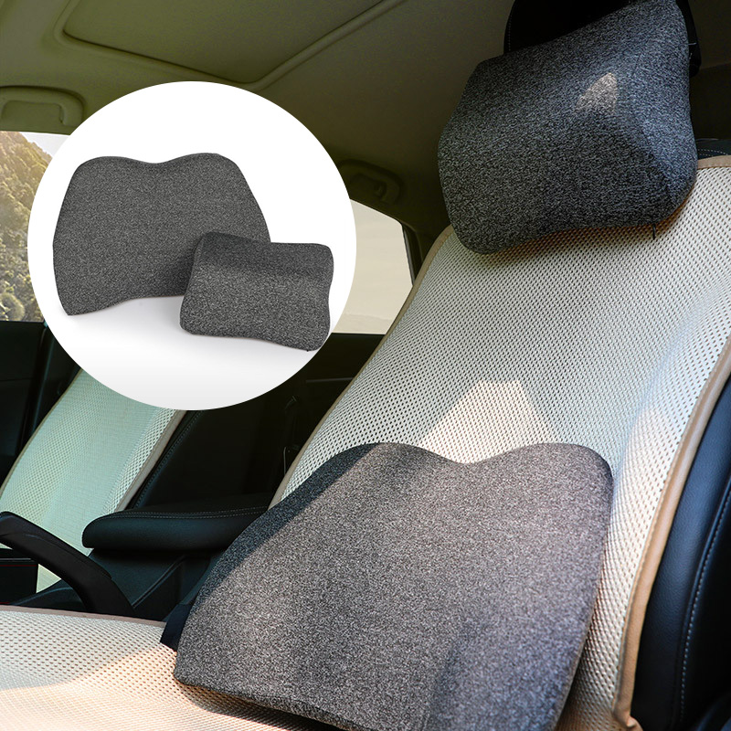 Ultimate Comfort and Support Car Seat Cushion Set with Memory Foam Massage Lumbar Headrest Ergonomic for Hotels and Home Use