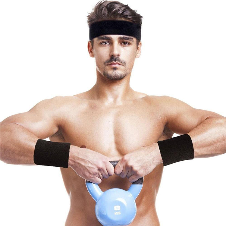 Подгонянный хлопок Терри оголовье sweatband с баскетболом логотипа