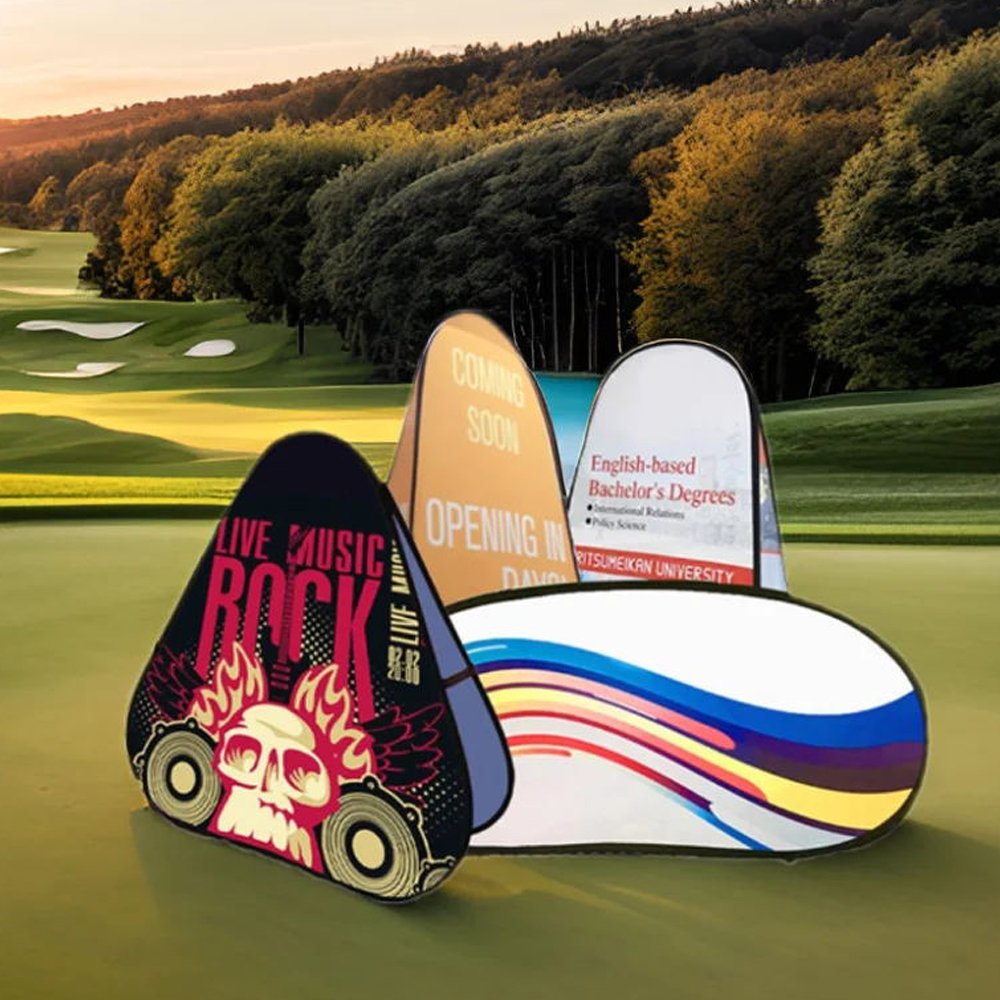 FEAMONT Custom Logo Pop up a Frame Banner Stand Knitted Polyester Frame for Outdoor Advertising and Sports Events