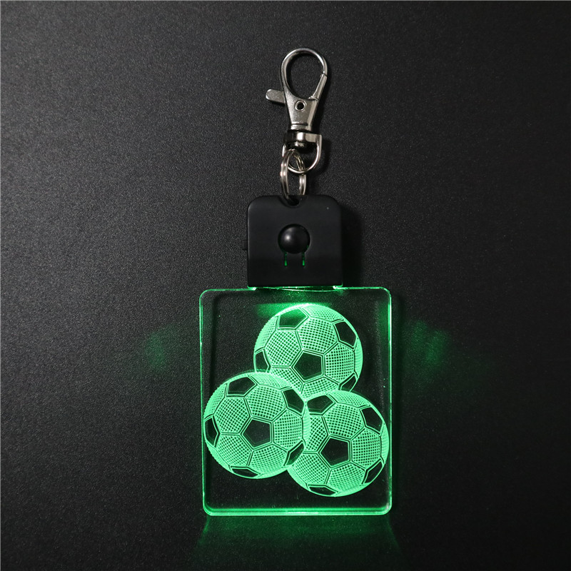 Soбухта SCKC-005 OEM ODM 7 меняющихся цветов LED 3D пользовательский брелок с футбольной формой