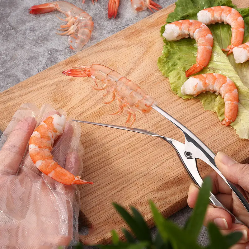 Lobster Practical Kitchen Fishing Knife Tool Shrimp Peeler Kitchen Utensils Portable Stainless Steel Shrimp Peeler