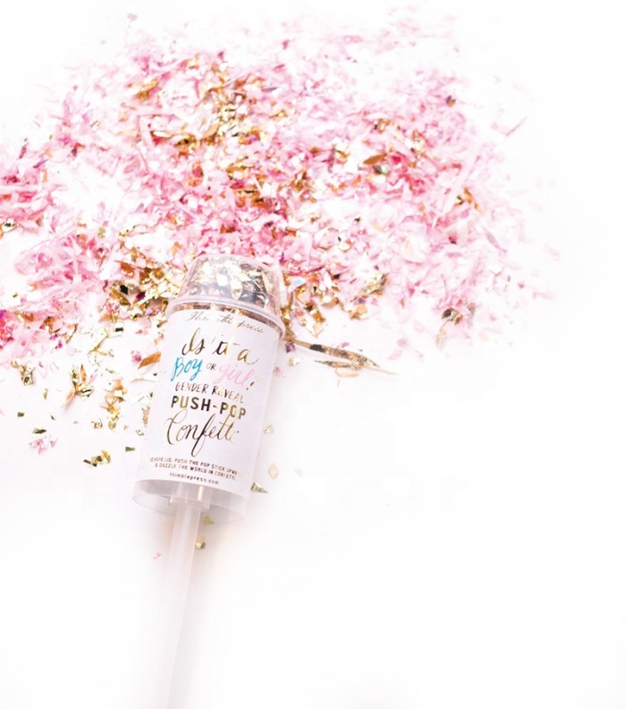 Eco-friendly Wedding Christmas Gender Reveal Favors Mini Party Popper Handheld Push Pops Confetti