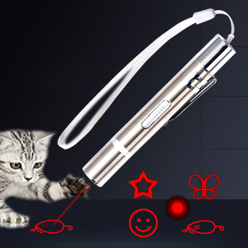 USB-зарядка для домашних животных, игрушка для кошек, лазерная ручка для кошек, фонарик, светодиодная Лазерная Игрушка