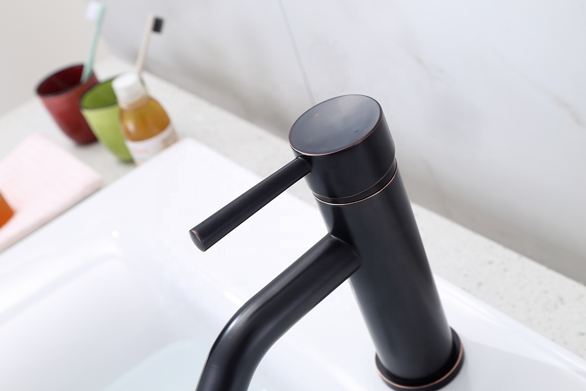 NA008-B Matte Black Brass Bathroom Basin Faucet Black sink faucet