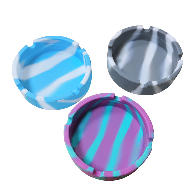SHINY Smoke Shop Supplies plastic silicon rolling tray and ound ash tray cigar set ashtray circle in bulk
