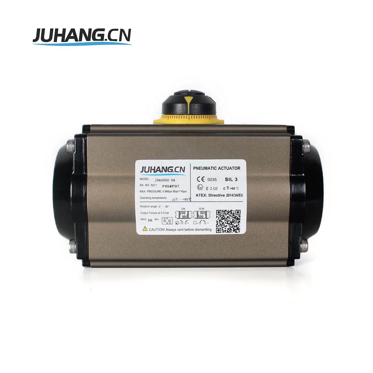 JHA series Rack   Pinion Double Acting Pneumatic Valve Actuator