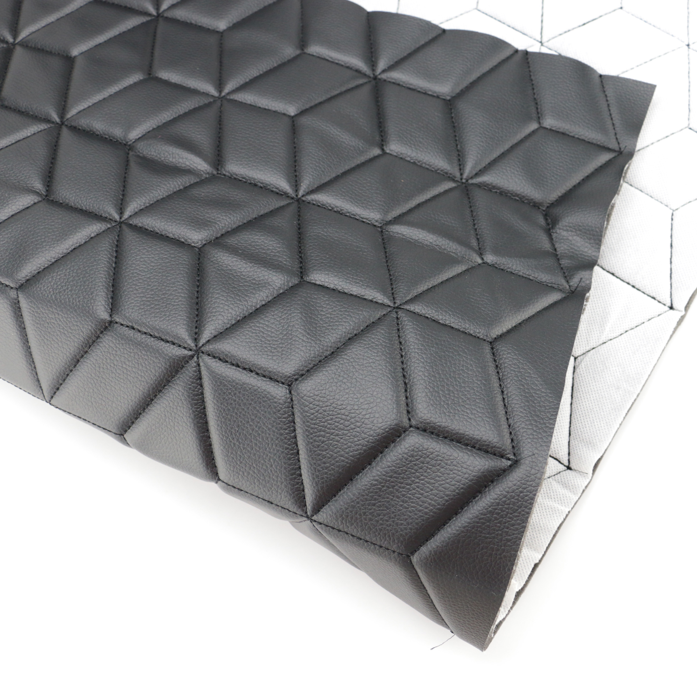 wholesale Faux leather knitted PU PVC Synthetic leather fabric for home textile sofa car seat