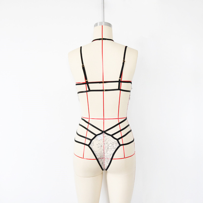 Wholesale Lingerie-Sexy Hot Transparent Lace Free-To-Take Off Three-Point Open File Perspective Suit Sexy Lingerie Women