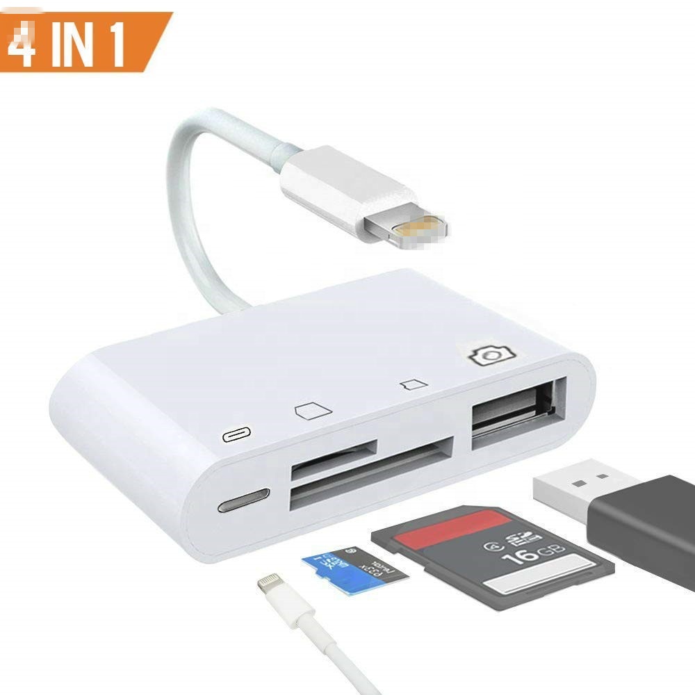 4 в 1 8Pin SD TF кардридер USB 3,0 OTG Комплект для подключения камеры для iPhone iPad работает с втулками клавиатуры аудио Ethernet