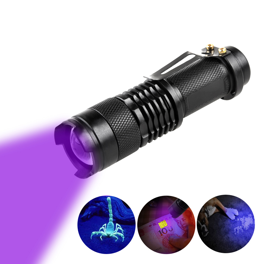 УФ-фонарик Blacklight детектор пятен мочи для домашних животных Scorpion масштабируемый 365nm УФ светодиодный фонарик
