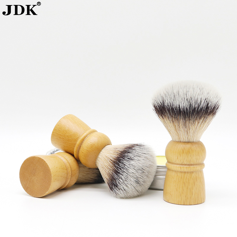 JDK high quality classic shaving beech wooden loose faux hair synthetic shave beard brush vegan