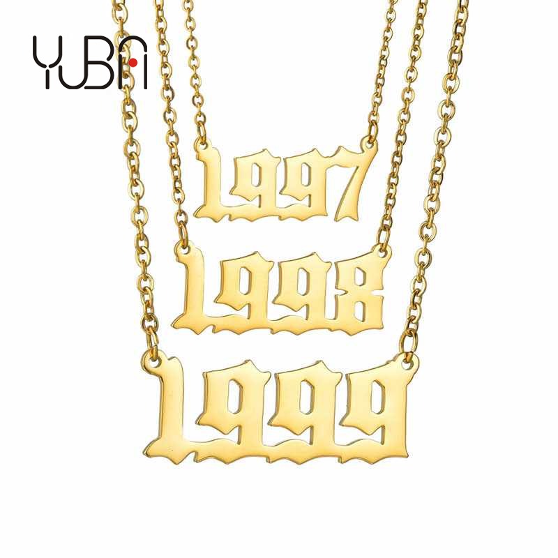 Personalized Jewellery Stainless Birth Year Necklace for Birthday Gift