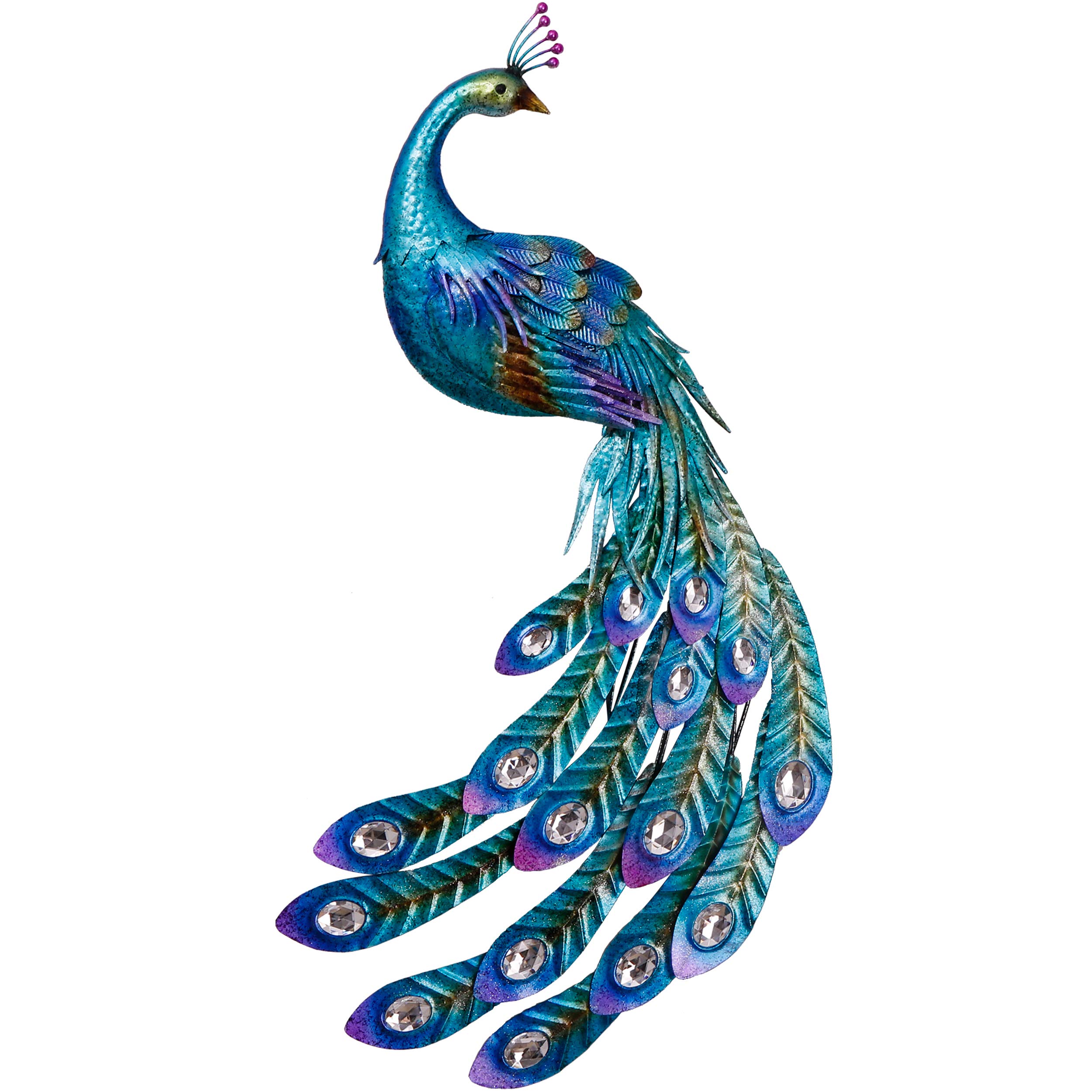 Hot Outdoor Metal Peacock Wall Art Decor Dual Use Peacock Garden Stake for Patio Yard Lawn Christmas Home Decor
