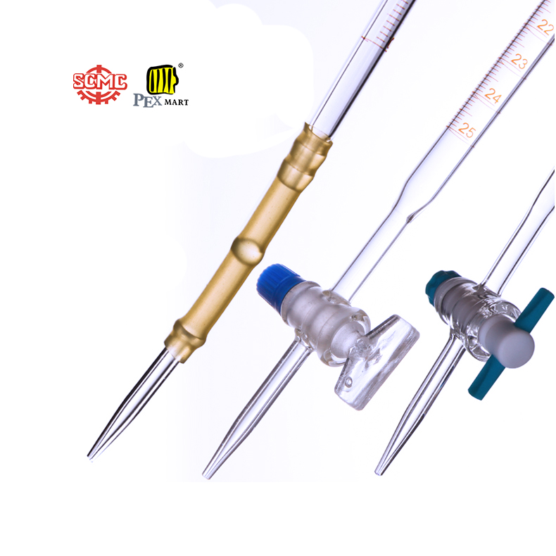 Изготовленные на заказ лабораторные буреты с прямым отверстием PTFE стопкок, класс A