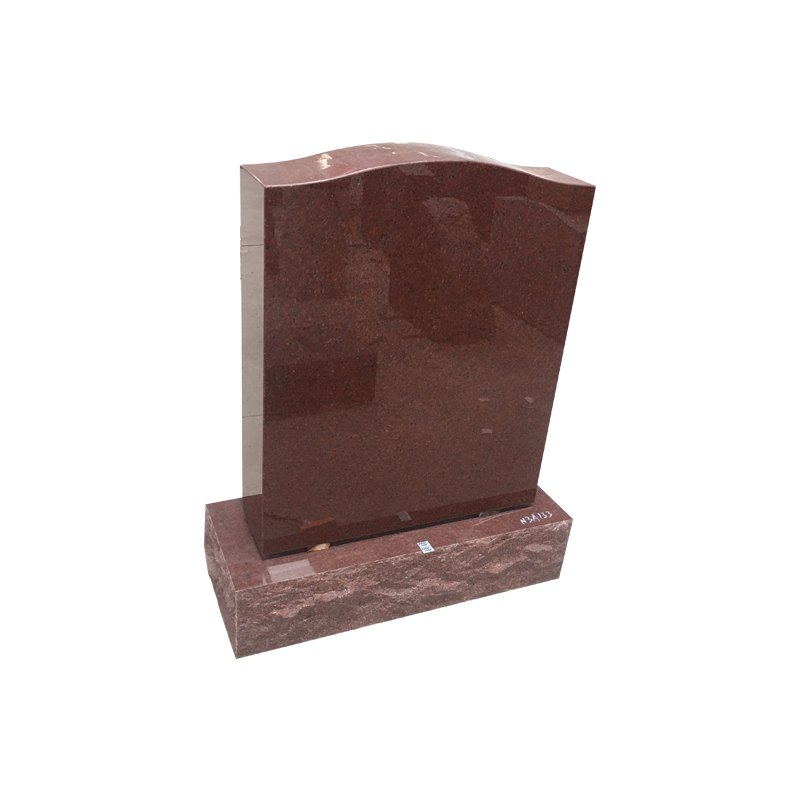 Gravestone Simple Design Indian Red Granite Upright Headstone